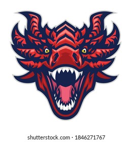 vector of dragon head mascot angry