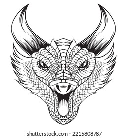 vector of dragon head mascot angry