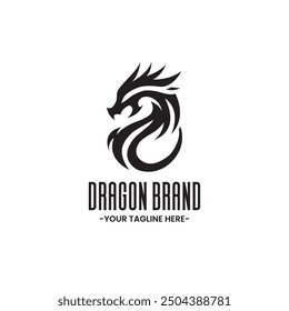 Vector dragon icon logo strong mythical design legendary branding symbol