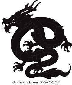 Plantilla de diseño de vectores de iconos de dragón