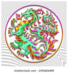 vector dragon illustration tee shirt wallpaper logo patch label print graphic design