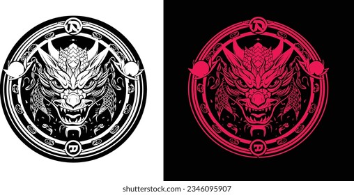 Vector Dragon Logo for tattoo, branding, design, etc.  Easy to edit and adjust the colors. Infinite print size and high quality.