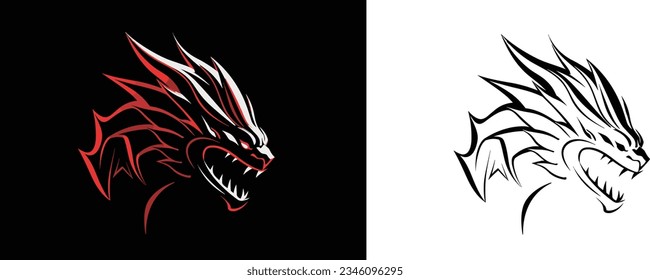 Vector Dragon Logo for tattoo, branding, design, etc. Easy to edit and adjust the colors. Infinite print size and high quality.