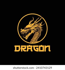 Vektorgrafik des Logo-Designs für Drachen, Embleme oder Drucke