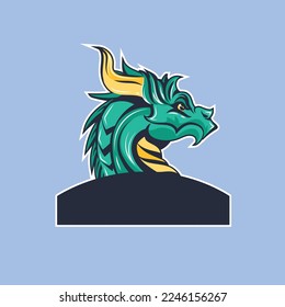 vector dragon mascot logo simple 