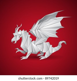vector dragon origami