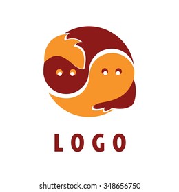 Vector dragon silhouette logo icon. Abstract symbol. For the company. Sign of the abstract in the form of Yin-Yang.