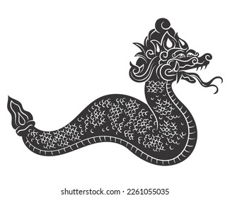 Vector dragon silhouettes design white background