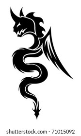 Vector Dragon, tribal tattoo