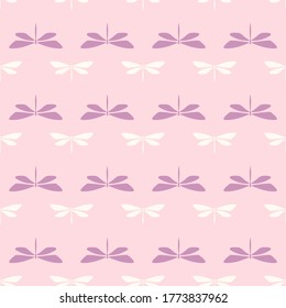 Vector dragonflies pattern, abstract seamless background.
