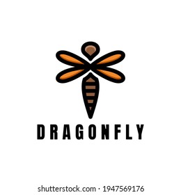 Vector Dragonfly. Abstract emblem, design concept, logo, logotype element