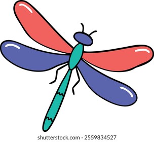 vector dragonfly colorful design on white background