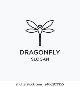 Vector dragonfly icon line art logo vector symbol illustration design