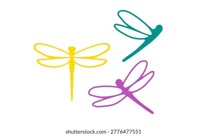 Vector dragonfly illustration. Fauna summer illustration. Wildlife concept. 