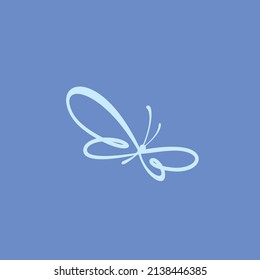 Vector dragonfly on a blue background. Sign, logo.