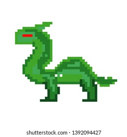vector dragons pixel art color