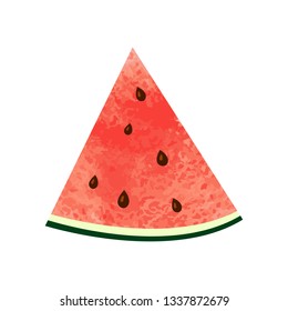 Vector. Draw by hand. Watercolor watermelon.
