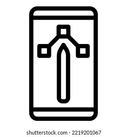 Vector draw icon outline vector. Digital pen. Tablet signature