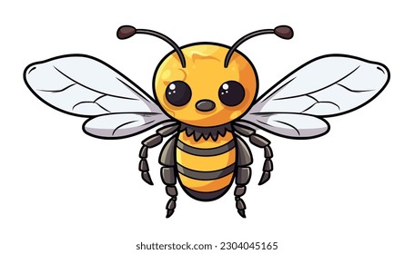 Dibujo de vectores, ilustración de avispones, mascota de dibujos animados