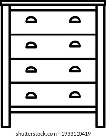 Diseño del icono de contorno del cajón de vectores
