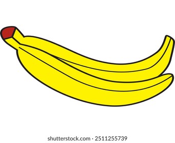 Vector drawing of 2 bananas