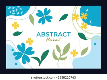 Vector drawing abstract flowers on a light background banner cover floral patern design elements