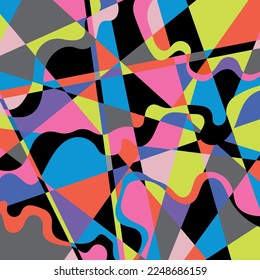 Vector drawing abstract illustration. Colorful creative collage pattern. For printing on fabric, poster, flyer, book cover or bookmark.