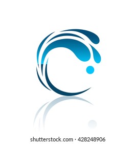 Vector drawing of abstract logo design concept. Waves symbols. Logo company.