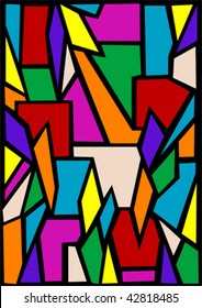 Abstraktes abstraktes Glasfenster mit Vektorgrafik
