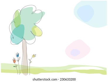 Vector drawing abstract tree
