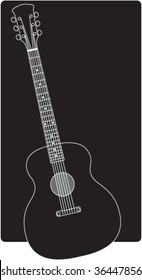 A vector drawing of an acoustic guitar.