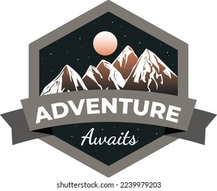 Vector drawing adventures await. Logo, print, sticker. Vector elements.