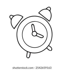 Desenho vetorial, despertador. Livro de colorir para crianças.