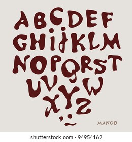 Vector drawing the alphabet on a gray background