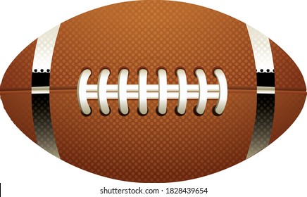 A vector drawing of an American football ball. Perfect for printing flyers, T-shirts, posters, brochures and other printing materials. Fully scalable.