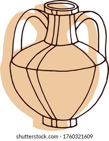 ánfora de dibujo vectorial. Buques griegos. Esbozo, ilustración. decorativo