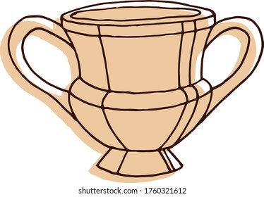Vector drawing amphora. Greek vessels. Sketch, illustration. decorative