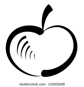 Vector drawing of apple on white background.