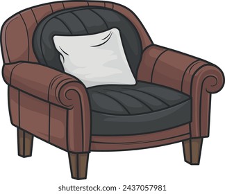 Vektorzeichnung eines Sessels oder Sofas ohne Hintergrund