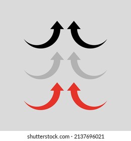 Dibujo vectorial de flecha arriba, estilo plano