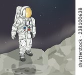 Vector drawing of an / Astronaut / Easy to edit groups and layers, no effects used gradient mesh used on background layer. Easy to isolate astronaut. Space suit modeled after the NASA Apollo missions