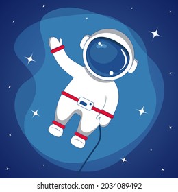 
Vector drawing of an astronaut in outer space