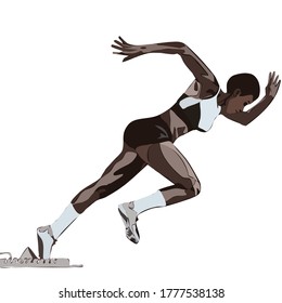vector drawing of an athlete athlete black and white image