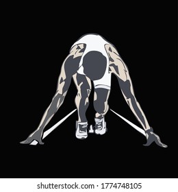 vector drawing of an athlete who does athletics