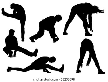 Vector drawing athletes involved in fitness