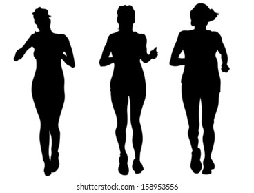Vector drawing athletes on running race. Property release is attached to the file