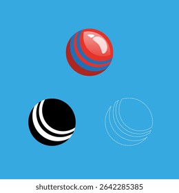 Vector drawing baby ball, three pieces