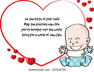 Vector Drawing Baby Greeting Card Stock Vector (Royalty Free) 237634720 ...