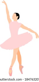 vector drawing of a ballerina in tutu