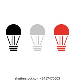 Vector drawing of a balloon. Color black, gray, red flat style